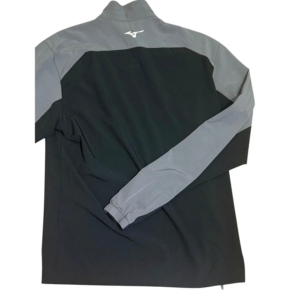 Mizuno Mens Performance Quarter Zip Pullover Black Grey Athletic Top Small